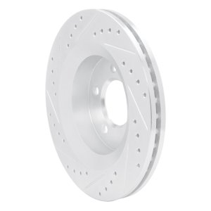 Chrysler 300M Brake Rotor (1) - Front Right - R1 Concepts - Drilled & Slotted - Silver - `99-`04